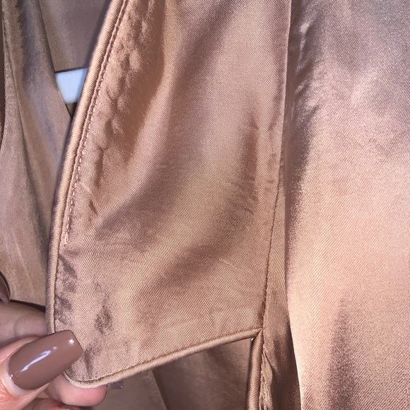 Wilfred Aritzia Long Sleeve Tan Blouse with Tie-up Knot - Picture 4 of 9